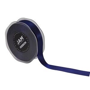 JAM PAPER Double Faced Satin Ribbon - 7/8 Inch Wide x 25 Yards - Navy Blue